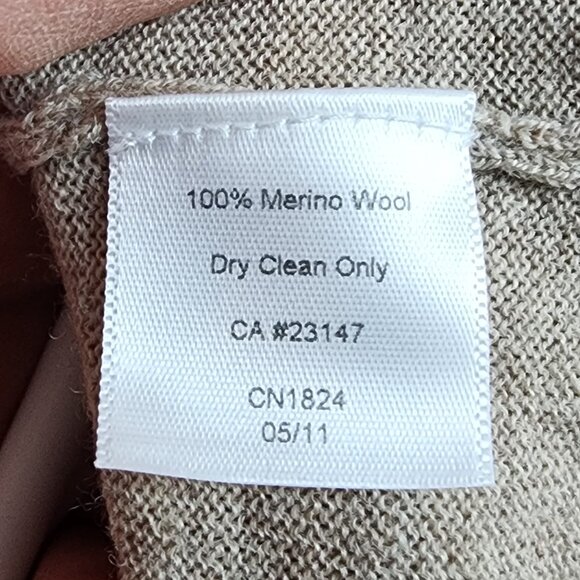 Talbots Taupe 100% Pure Italian Merino Wool Open Cardigan Size Petite Sm… - Picture 12 of 12
